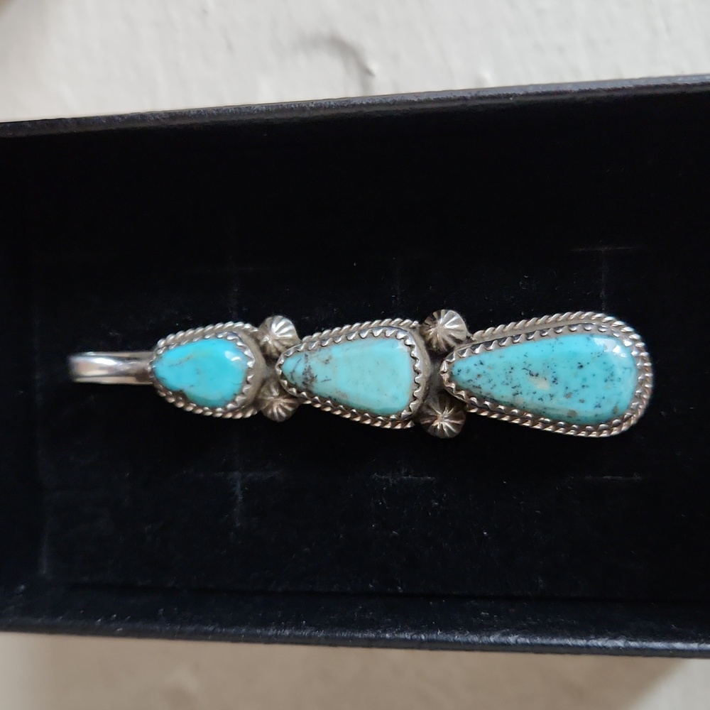 Gorgeous NWOT Native American Navajo Handmade 3 Stone Turquoise Pendant 💙🩵💙🎁 - Picture 12 of 12